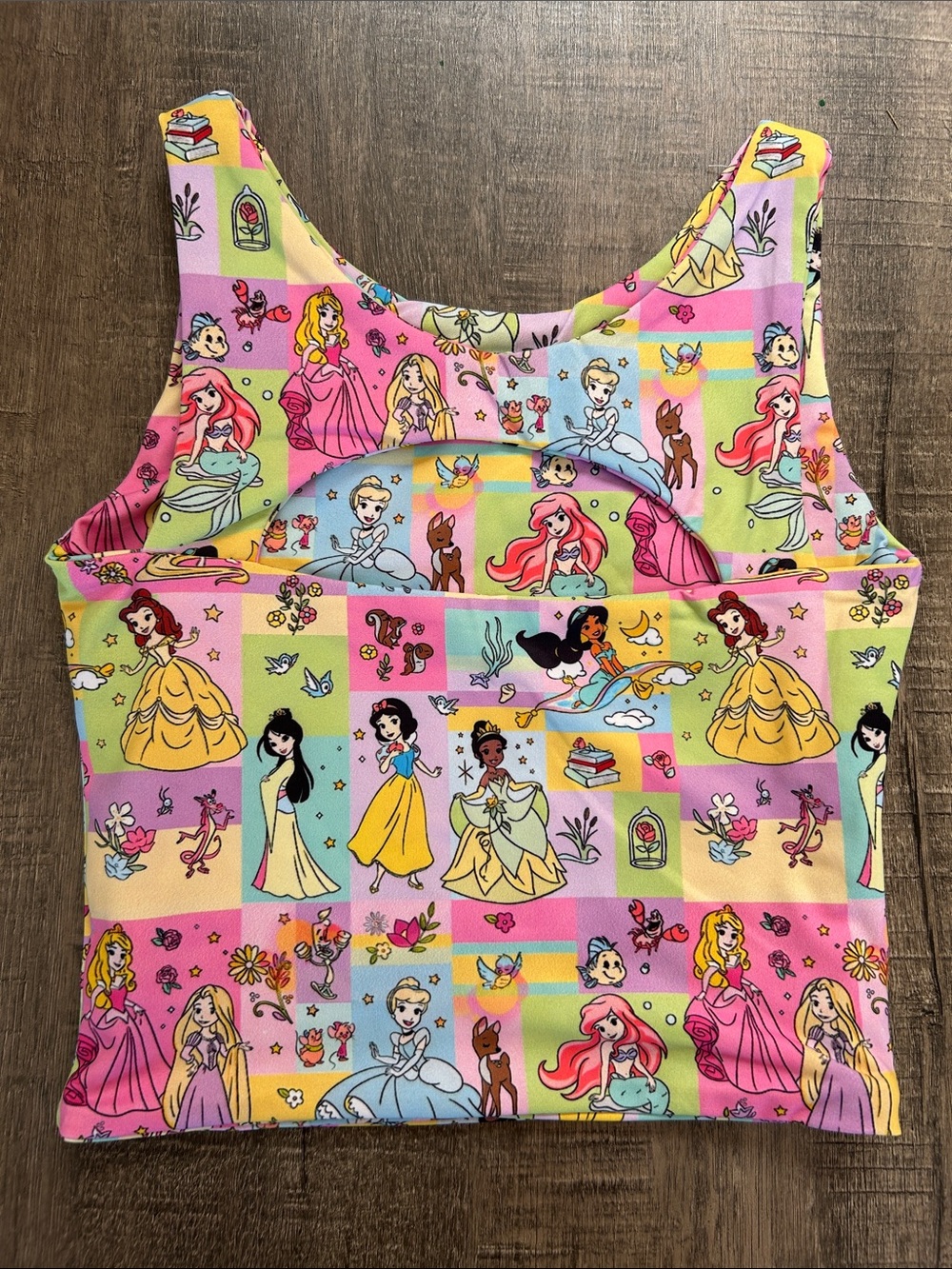Girls' Multicolor Disney Princess Print Tulle two piece athletic set - Picture 4 of 7